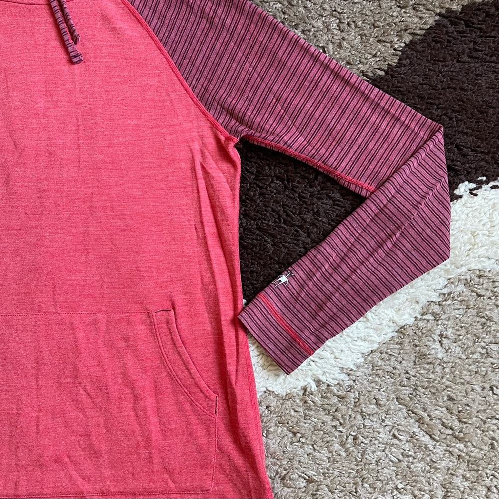 Smartwool NTS Mid 250 Drape Neck Hoody Womens Sz L In Hibiscus Heather - Picture 4 of 7